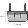 thumbnail image 3 of Wheelchair Armrest Pouch Organizer Wheelchair Side Bag with 3 Pockets for Electric Wheelchairs Scooter Walker Accessories,Gray, 3 of 7