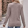thumbnail image 3 of cocolona Sweaters for Women Fall Winter Sweaters Casual Long Sleeve Ribbed Pullover Tops Crew Neck Shirts Blouses with Button, 3 of 4