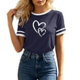 thumbnail image 2 of Neewe Blouse for Women Dressy Casual Short Sleeve Color Block Tops Fashion Peint Crew Neck Tunic Shirts Summer Clothes, 2 of 8