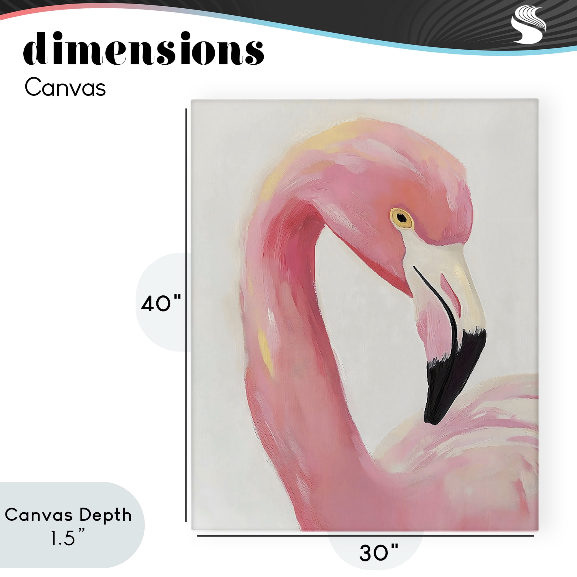 Stupell Industries Serene Pink Flamingo Portrait Canvas Wall Art, design by The Prints Vibe