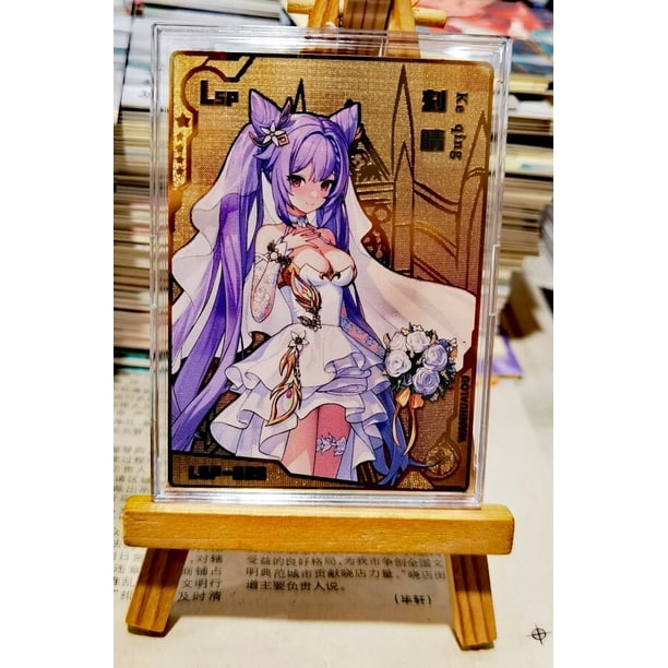 Genshin-Tarjetas de metal de grabado calado de impacto Beelzebul Sangonomiya Kokomi NieR:Automata 2B, tarjetas de colección, regalos, Juguetes Fivean unisex