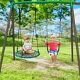 thumbnail image 6 of KloKick 7.5ft Heavy Duty Swing Set for Backyard, 500lbs Capacity Outdoor Metal Swing Set for Kids & Adults with Spider Swing and Belt Swing (Green), 6 of 7
