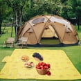 thumbnail image 4 of Unique Bargains Picnic Blanket Beach Mat Lightweight with Handle Yellow 200x200cm, 4 of 7