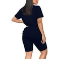 thumbnail image 4 of TAIAOJING Two Piece Outfits for Women Short Sleeve V Neck Biker Yoga Shorts Set, 4 of 7