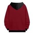 thumbnail image 7 of TOWED22 Hoodies for Men Lightweight Oversized Pullover Sweatshirts Fall Loose Fit Casual Hooded with Pocket(Wine,L), 7 of 7