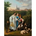 thumbnail image 2 of Josef Ziegler 12x14 Gold Ornate Wood Frame and Double Matted Museum Art Print Titled - Genres Scene on the Glacis with a Walker, Goat Shirt and Lottery Seller with Vienna in the Background (, 2 of 4
