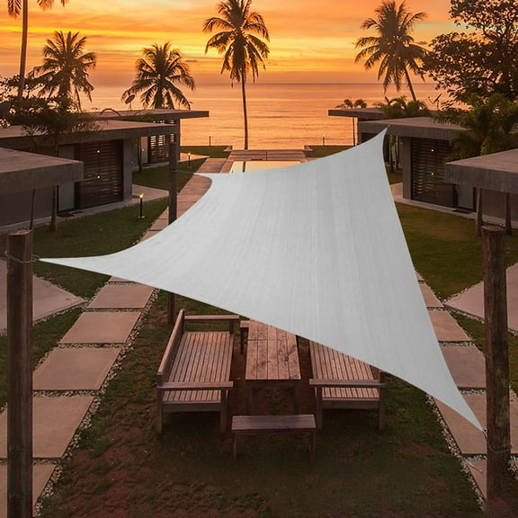 FITHOOD Artpuch Custom Size Light Gray Sun Shade Sail Triangle Canopy 185 GSM Durable Fabric UV Block Awning for Outdoor Patio Garden Backyard (Customized Available)