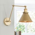 thumbnail image 1 of Gepow Gold Brushed Finish Wall Sconce Lighting Adjustable Swing Arm, 1 of 4