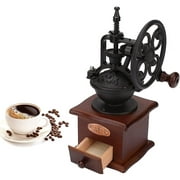 Manual Coffee Grinder, Vintage Style Wooden Coffee Grinder Roller Grain Mill Hand Crank Coffee Grinders, Great Gift