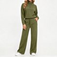 thumbnail image 7 of Mifsaly Womens 2 Piece Lounge Set Half Zip Pullover Top and Wide Leg Pants Casual Matching Outfit Drawstring Waist Relaxed Fit Soft Travel Airport Fall Winter, 7 of 7