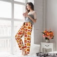 thumbnail image 5 of Wukai Pumpkin Plaid Women Pajama Pants Comfy Stretch Drawstring Palazzo Wide Leg Lounge Pant Comfy Sleepwear Yoga Pants-X-Large, 5 of 6