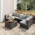 thumbnail image 2 of 7 Piece Patio Furniture Set, Jolifa Outdoor Sectional Patio Sofa Set for Balcony, Porch, Backyard, Gray, 2 of 6
