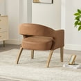 thumbnail image 6 of Jopath Modern Barrel Open Back Upholstered Accent Chair Solid Wood Legs,Hollow-Out Side Club Chair for Dining, Living Room, Club or Kitchen, 6 of 9