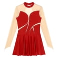 thumbnail image 5 of Vestido gimnástico de patinaje sobre hielo para mujer, diamantes de imitación brillantes, mangas largas, leotardo patinaje sobre ruedas, traje de baile lírico de Ballet, 5 of 5