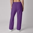 thumbnail image 3 of Hanes EcoSmart Women's Fleece Sweatpants with Open Bottom Legs, 30.5" Violet Splendor Heather 2XL, 3 of 8