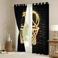 thumbnail image 3 of Erosebridal Neon Gradient Basketball Curtains for Living Room, Teens Ball Game 30%-50% Blackout Curtains for Bedroom (42x90), 3 of 6