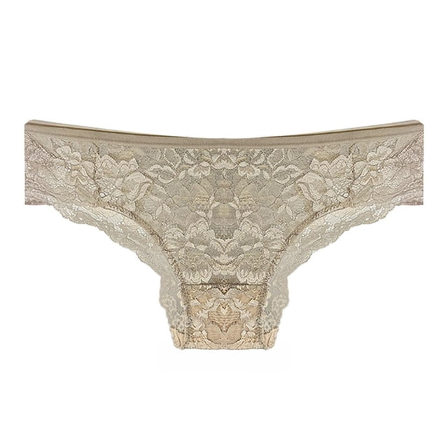 Bikini Vicky Form para Dama conDetalle de Brillos en Encaje incluye Transparencias e Hilo Metálico Color Nude Talla G