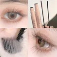 thumbnail image 2 of Máscara de pestañas mate de fibra de seda, maquillaje, cepillo ultrafino, alarga las pestañas, resistente al agua, de secado rápido, marrón, negro, rizador, cosmético （Black1, 2 of 5
