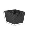 thumbnail image 4 of Home Basics Medium Polyester Woven Strap Storage Bin With Handles, Black (2 Pack), 4 of 8