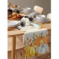 thumbnail image 3 of Fall Table Runner 13x72 Inches Long Thanksgiving Orange Pumpkin Runner for Table Sunflower Autumn Maple Leaves Table Runners Cotton Linen Dresser Scarf for Kitchen Coffee Dining Holiday Party Decor, 3 of 6