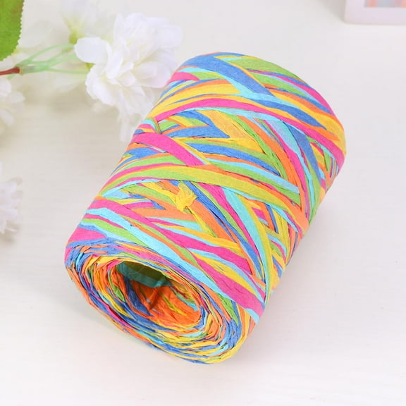 COSMOBETTY Handmade Enthusiasts Decorative Wrapping Ribbon Paper Raffia Rope Multi Color 1 Roll 7 9 x 7 9 x 3 9 in