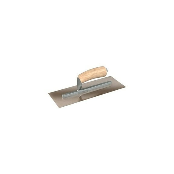 Bon Tool         Golden Stainless Steel Finishing Trowel - Square End - 11-1/2" x 4-1/2" with Camel Wood Back Handle