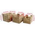 thumbnail image 4 of vidaXL Storage Basket Set 3 Pieces Water Hyacinth, 4 of 4