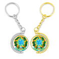 thumbnail image 1 of Brisil emblema nacional país Anillo de oro de metal llavero llavero, 1 of 4