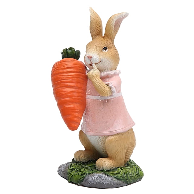 CIMAXIC easter Resin Bunny Decoration Easter Rabbit Decoration Lovely Home Decoration,5.51"X2.36"X2.56"