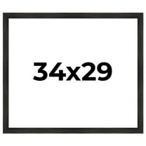 34x29 Frame Black Rustic Barnwood Solid Wood Picture Frame | 1.5 Inch Moulding Width | Includes UV