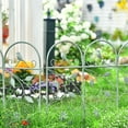 thumbnail image 6 of Sungmor Rustic Garden Edging Border, Wrought Iron Picket Fence Panels Decorative Landscape, Green, 4-Piece, 6 of 8