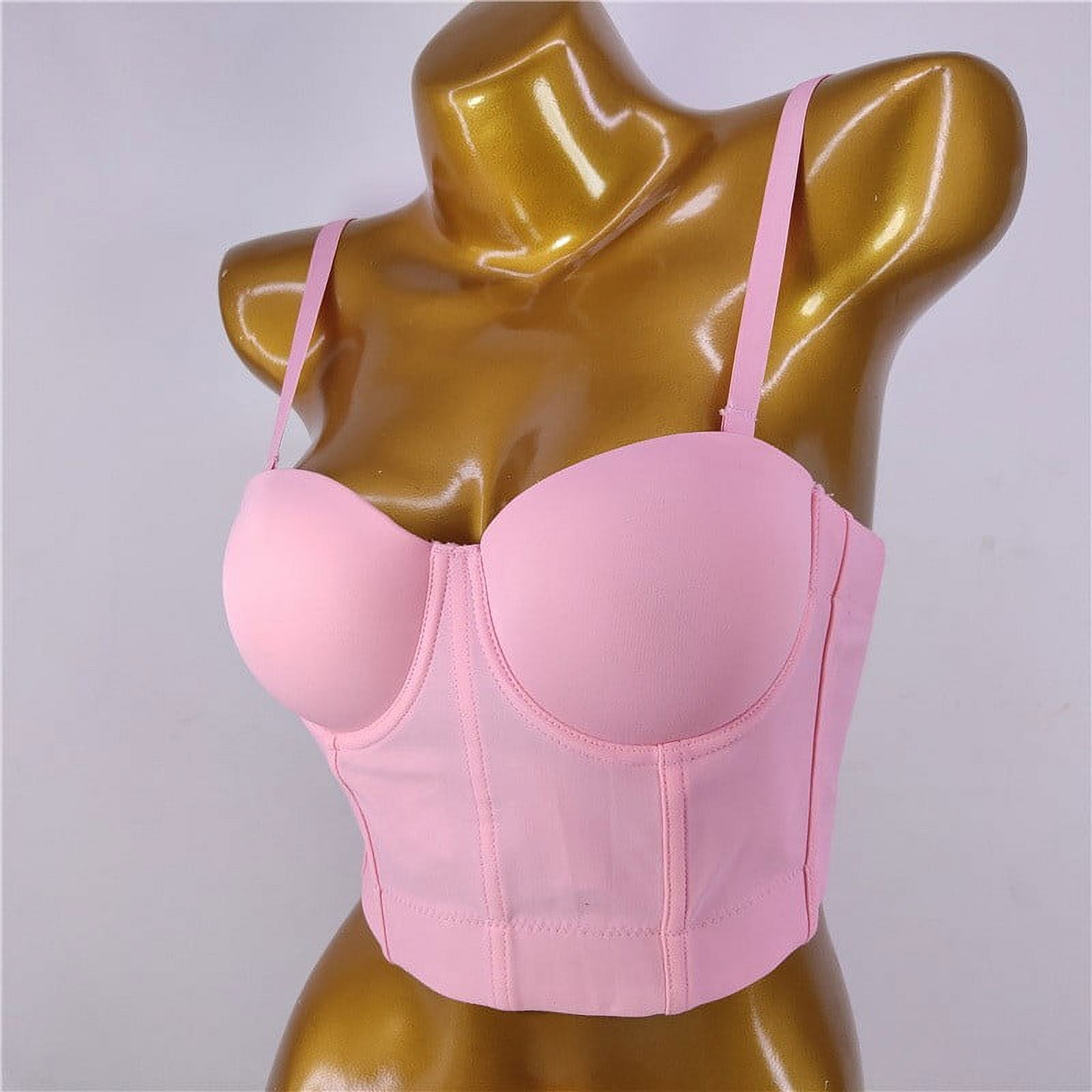 Open Back Bra Solid Small Sling Detachable Shoulder Strap Bridesmaid Dancer Body Shaping Chest Wrapping Clear Organizer Tan Mesh Shirt Women Hot Bodysuit Sheer Mesh Tunic Flowing Crop Tops for Women - image 3