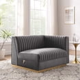 thumbnail image 2 of Modway Sanguine Velvet and Stainless Steel Right-Arm Chair in Gray, 2 of 8