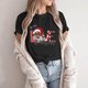 thumbnail image 2 of Camiseta con estampado navideño de manga corta con cuello redondo informal para mujer Pompotops  hfajkhk124643, 2 of 6