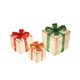 thumbnail image 2 of Caja de regalo plegable LED iluminada de 3 piezas • Decoraciones navideñas de PVC plateado • Tamaños de 6,1", 8,1", 10", 2 of 7