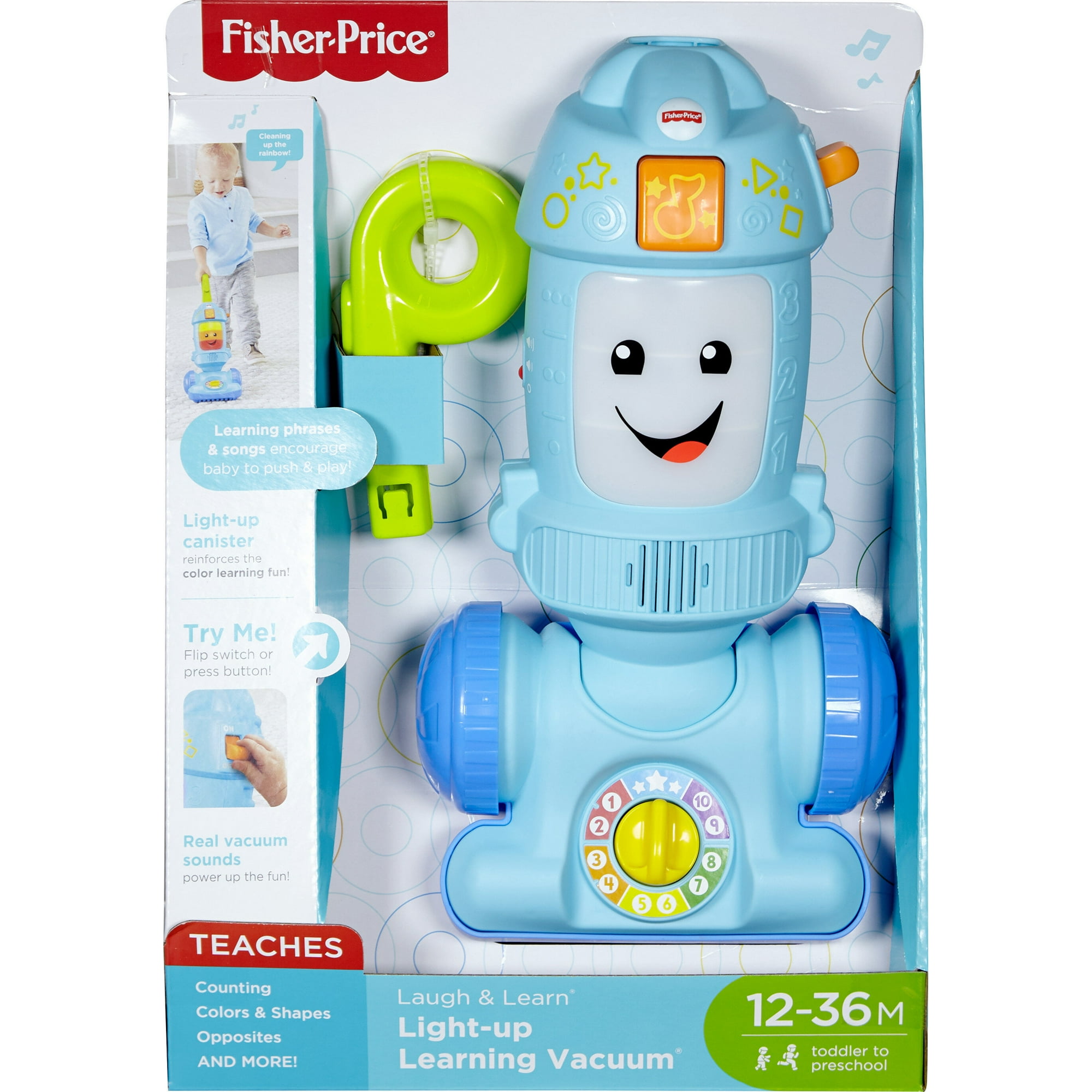 Fisher-Price Laugh & Learn Light-Up Learning Vacuum Electronic Toddler Plastic Push Toy