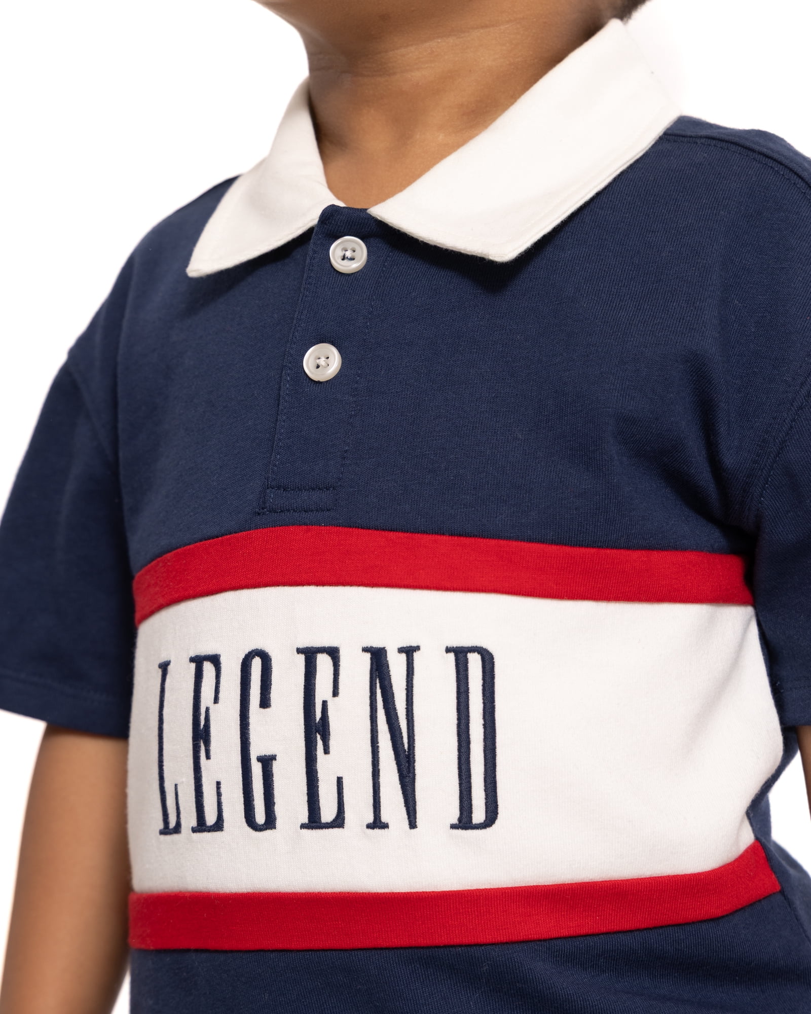 Wonder Nation Toddler Boys Rugby Polo Shirt with Short Sleeves, Sizes 12M-5T