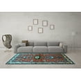 thumbnail image 3 of Ahgly Company Indoor Square Persian Light Blue Traditional Area Rugs, 8' Square, 3 of 4