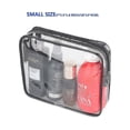 thumbnail image 3 of 3 Pieces Large Clear Travel Bags for Toiletries, Waterproof Clear Plastic Cosmetic Makeup Bags, Transparent Packing Organizer Storage Bags (Black), 3 of 4