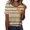 177#Beige, variant on Women's Halloween Letter Graphic Tees Bold Striped T Shirts Casual Crewneck Loose Fit Pumpkin Print Summer Tops Orange 2XL