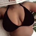 thumbnail image 7 of Rigardu Hot Sale!! String Bikini Tops for Women Bathing Suit Swim Tops Triangle Bikini Top Bag Plus Size Beach Bikini Large Backless Swimsuit Top for Women Black Xl, 7 of 7