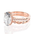 thumbnail image 5 of 2.25Ct Rose Gold Oval Cut Diamond Engagement Ring Set, Half Eternity Ring, Hidden Halo Bridal Ring, Perfect Gift For Her, 5 of 9