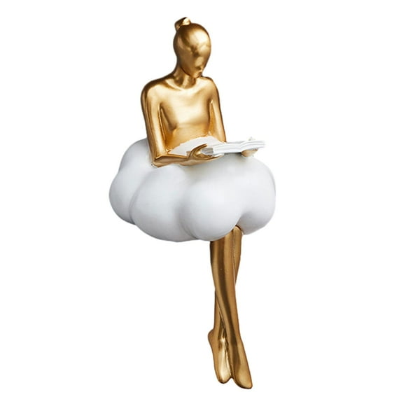 jifeng Art Statue Decor Girl Abstract Art Sculpture for Home Bookshelf Office reading