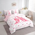 thumbnail image 3 of Homewish Initial A Letter Twin Bedding Sets 7-Piece for Girls, Cute Watercolor Bowknot Bedding Comforter Set, Pink Love Heart Reversible Sheet Sets, Lightweight Room Decor, 3 of 7