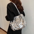 thumbnail image 2 of Sparkly Purses for Women, Women's Totes Bags with Zipper and Leather Handle, Trendy Glitter Purses for Women, 2 of 9