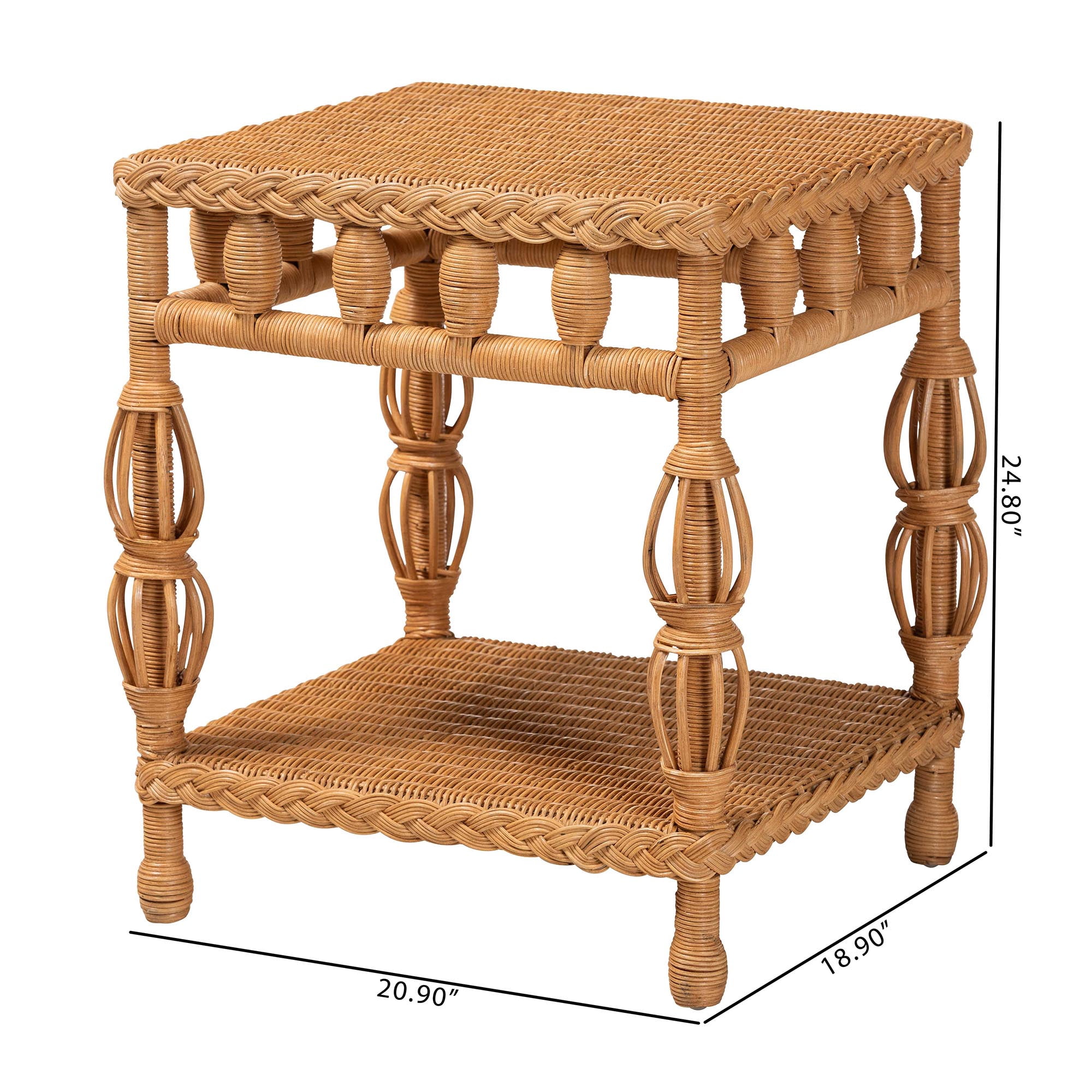 bali & pari Dolby Boho End Table, Light Honey