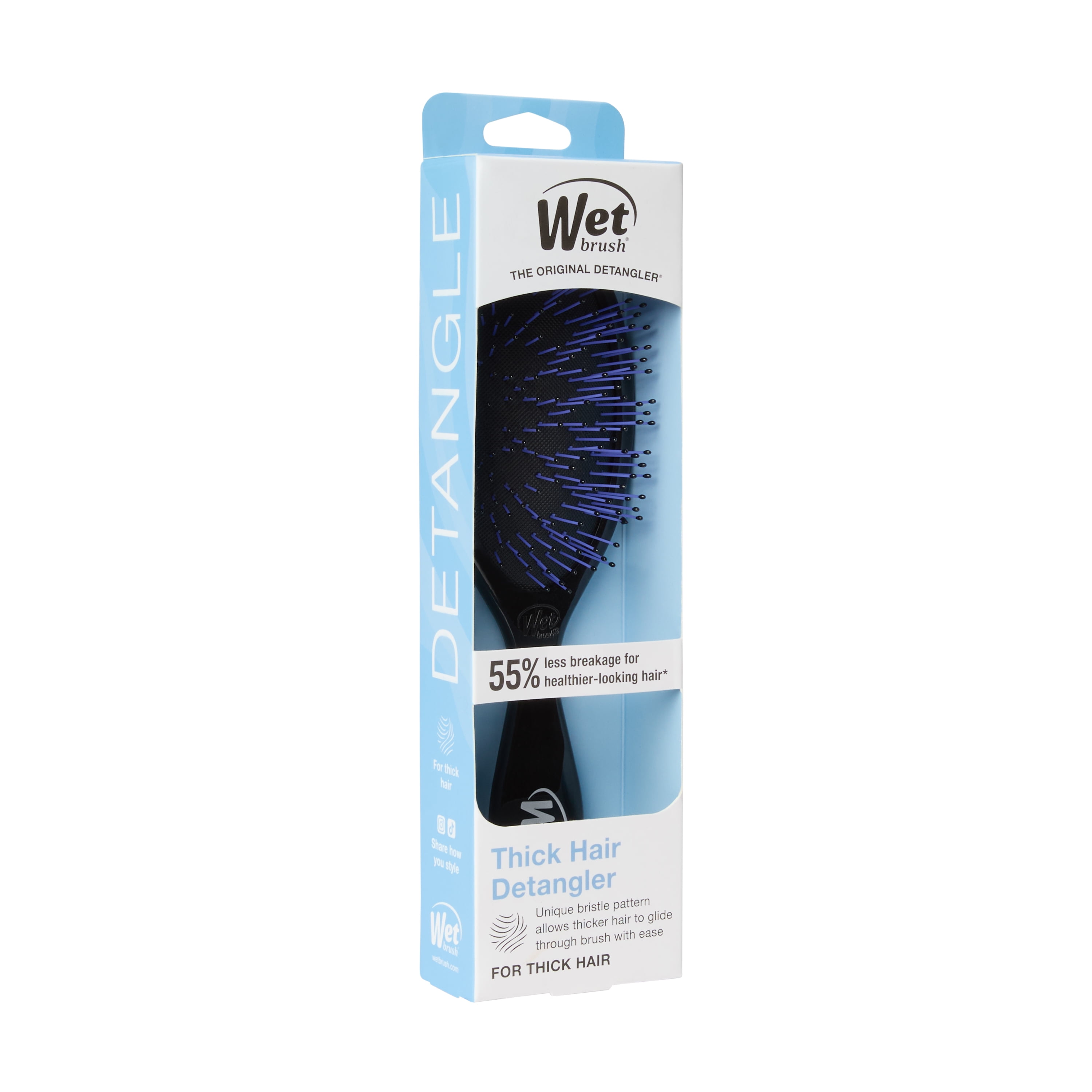 Wet Brush Original Detangler Hair Brush, For Thick, Coarse, Curly, Long Hair, Jet Black