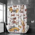 thumbnail image 2 of Coolnut Bath Shower Curtain Liners Funny Dachshund Dogs 66x72in Polyester Waterproof with 12 Curtain Hooks, 2 of 6
