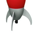 thumbnail image 4 of Kid Table Lamp with Rocket Design Silhouette, Red, 4 of 5