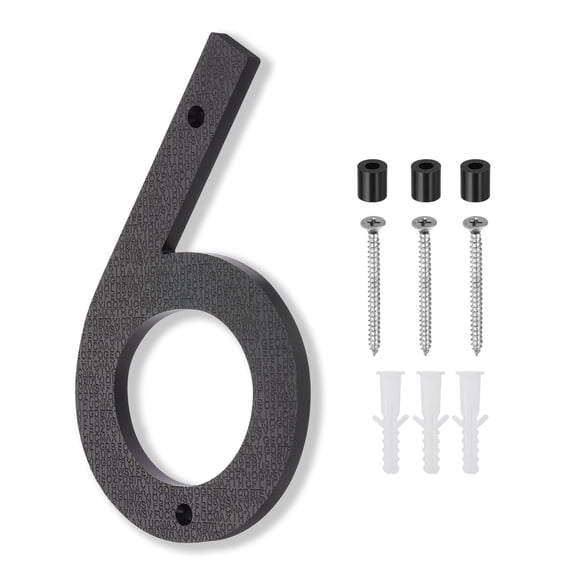 Uxcell Black House Number, House Address Numbers Sign Large Floating Number 6